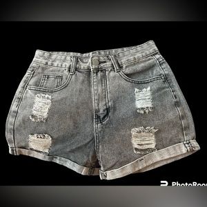 Black Jean shorts (size 4-6)cropped swimsuit cover up tank top size small.